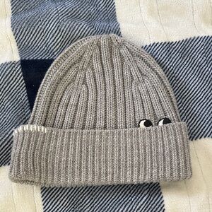 Anya Hindmarch Gray Ribbed Knit Beanie